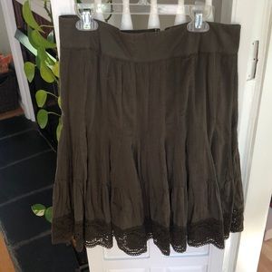 Green Anthropologie cacky summer skirt